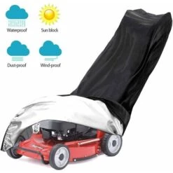 Housse Universelle Pour Tondeuse à Gazon, 193 × 112 64 Cm - Stable Et Robuste 210D Oxford - Imperméable, Anti-poussière, Anti-UV Et Anti-intempéries