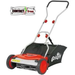 Grizzly Tools HRM 38 Tondeuse à Gazon Manuelle Avec Sac De Ramassage, Largeur De Coupe De 38 Cm, Réglage En Continu De La Hauteur, Sac De Ramassage Inclus.