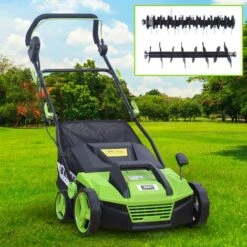 Scarificateur électrique 1600W 38cm 48 L 2en1 Aérateur Et Démousseur Pelouse Un Réglage Central 5 étapes, Ergonomique - De BRAST