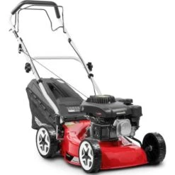 Tondeuse à Gazon à Essence 132cc 4.5cv, Moteur 4 Temps, Largeur De Coupe 41 Cm, Hauteur De Coupe 25-75mm Réglable 7 Positions, Panier 45L, Collecte 2 En 1 - Greencut GLM590X