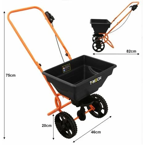 Epandeur Rotatif à Pousser Gazon 25KG Pelouse Contrôle Débit Housse Imperméable Paire De Gants Engrais – Image 5