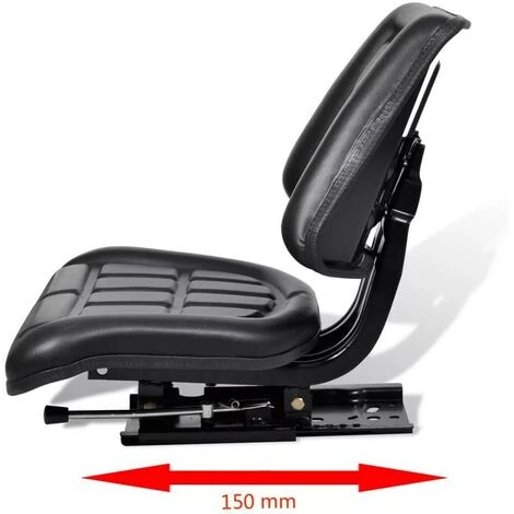 Hommoo Siege De Tracteur Avec Dossier Noir HDV07663 – Image 5