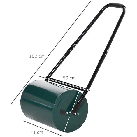 OUTSUNNY Rouleau à Gazon De Jardin Robuste Grande Capacité 30 L Dim. 104L X 42l X 30H Cm Vert – Image 3