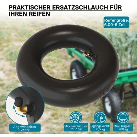 Chambre à Air Pour Pneu De Tracteur à Pelouse 15x6.00-6 Avec Valve Coudée Roue Tondeuse à Gazon – Image 2