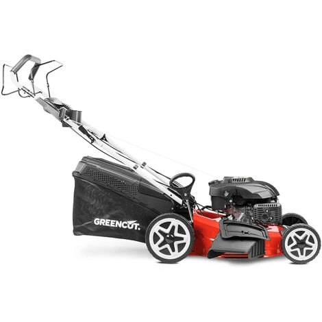Tondeuse à Gazon à Essence 173cc 7,5cv, 4 Temps Moteur Autopropulsé, Lame Acier Double Tranchant 530mm 21, Système Ramassage Mulching 4-1, Hauteur De Coupe Réglable Et Panier 65L - Greencut GLM880X – Image 2