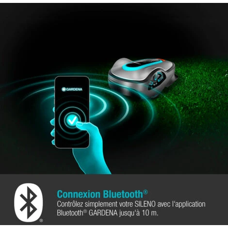 GARDENA SILENO Life 1250. Tondeuse Robot Connectée Bluetooth®. < 1250m². Tond Sous La Pluie. Capteur De Gel. Nettoyage à L’eau. Ultra-silencieuse (15103-26). – Image 3