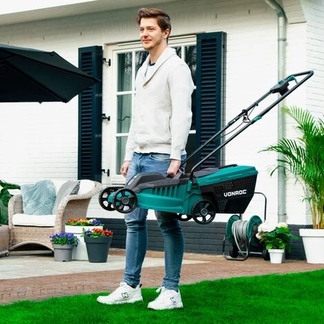 Tondeuse à Gazon 1300W – Largeur De Coupe De 32cm – Bac De Ramassage 30L Avec Indicateur De Remplissage – Hauteur De Coupe Réglable – Image 4