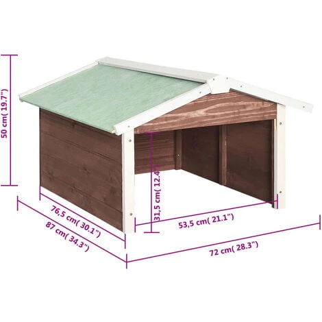 Garage De Tondeuse à Gazon 72x87x50 Cm Moka Et Blanc Sapin VidaXL – Image 3