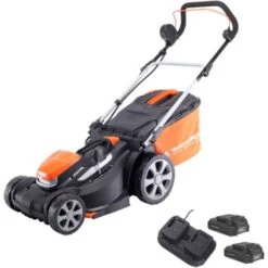 Yard Force Tondeuse à Gazon Rotative Sans Fil 37cm, Avec 2 Batteries Lithium-Ion 20V 2.5Ah Et Chargeur Rapide LM C37