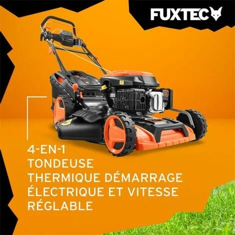 Tondeuse Thermique Autotractée Démarrage électrique Vitesse Réglable 196cm3 51cm - FUXTEC FX-RM5196esPRO - 6CV 60L – Image 5
