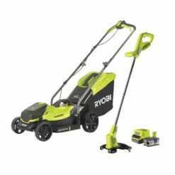 RYOBI Pack ONE+ Tondeuse + Coupe-bordures 18V Sans Fil RLM1833BLT1825M : Tondeuse RLM18X33B40 Et Coupe-bordures OLT1825M OFFERT