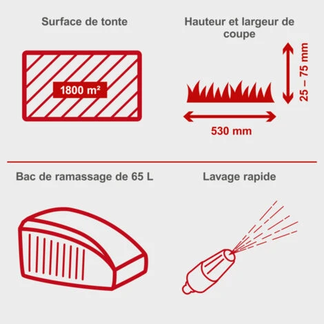 Tondeuse Thermique SCHEPPACH 7 Cv - Coupe De 53 Cm - MS225-53 – Image 3