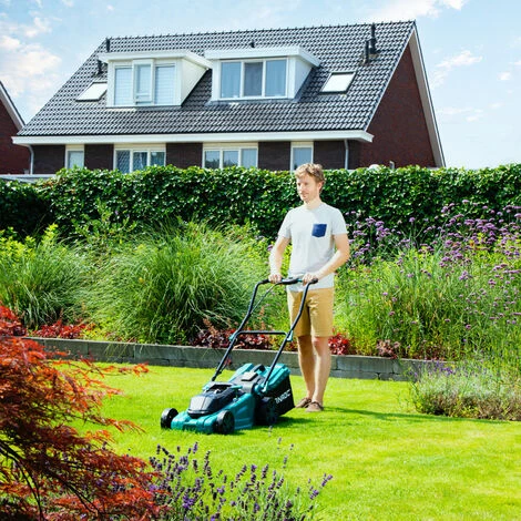 Tondeuse à Gazon 40V – Largeur De Coupe 38 Cm – Réglage Central De La Hauteur – 2 Batteries 4.0Ah Et Un Chargeur Rapide Double – Image 3