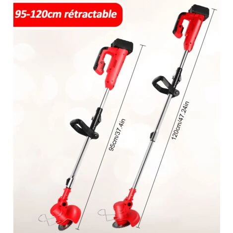 Coupe-Bordures Sans Fil 36V, Avec Tête Pivotante, Tube Télescopique Et 2 Poignées, Livré Avec 2 Batteries 4.0 Ah, 3 Types De Lames – Image 3