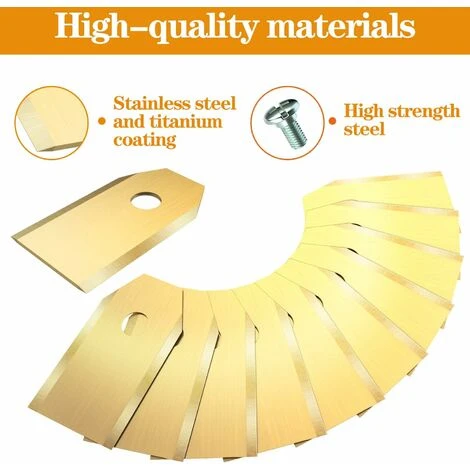 30 X Lames De Rechange En Titane Pour Tous Les Tondeuses De Jardin Automower Husqvarna/Gardena/Yard Force/Automower, Robuste (3.1 G / 0.75 Mm) Avec Vis - Or – Image 2