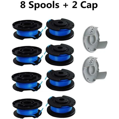 10 Paquets Bobine De Rechange Pour Coupe-bordure Pouce Pour Ryobi , Compatible Avec Ryobi One + AC14RL3A, Coupe-fil Sans Fil , 8 Bobines + 2 Capuchons De Coupe – Image 4