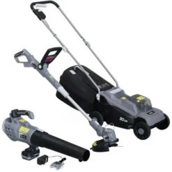 VOLTR - Tondeuse à Gazon Sans Fil 30cm + Débrousailleuse Sans Fil Ø25cm + Souffleur De Feuilles 20V