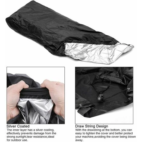 Housse De Tondeuse à Gazon,Housse De Tondeuse 190T Avec Cordon De Serrage Et Sac De Rangement Pour Extérieur/intérieur,étanche, Anti-poussière,Anti-UV,187.9699 63.5 Cm – Image 3