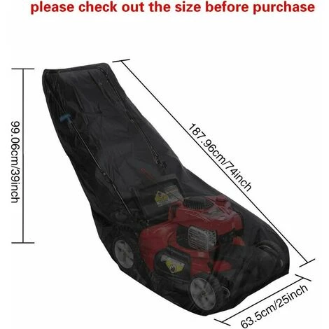 Housse De Tondeuse à Gazon,Housse De Tondeuse 190T Avec Cordon De Serrage Et Sac De Rangement Pour Extérieur/intérieur,étanche, Anti-poussière,Anti-UV,187.9699 63.5 Cm – Image 5