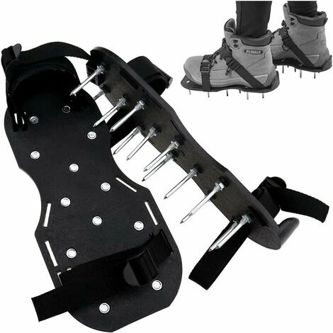 Paire De Chaussures Aératrices à Pointes Pour Gazon - 30 X 13 Cm - Sandales D'aération - Cloueuse - Aérateur De Gazon - Sangles Réglables Avec Boucles Métalliques – Image 2