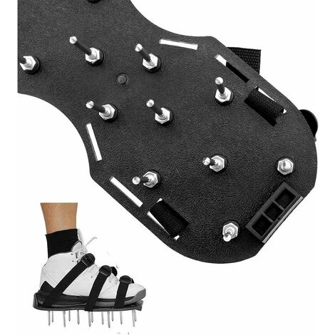 Paire De Chaussures Aératrices à Pointes Pour Gazon - 30 X 13 Cm - Sandales D'aération - Cloueuse - Aérateur De Gazon - Sangles Réglables Avec Boucles Métalliques – Image 3