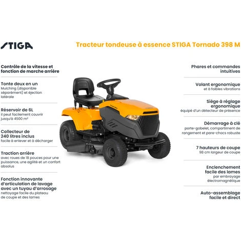 STIGA Tornado 398 M - Tracteur Tondeuse Thermique – Image 2