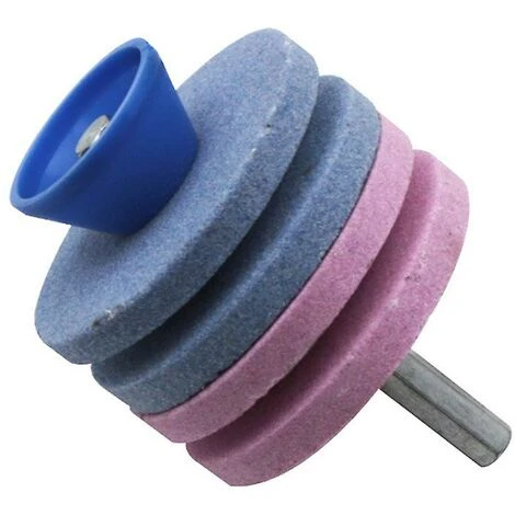 Tondeuse à Gazon Aiguiseur Pierre Couteau Meuleuse Perceuse Outil De Jardin Bleu Et Rose 2 Couches – Image 2