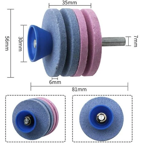 Tondeuse à Gazon Aiguiseur Pierre Couteau Meuleuse Perceuse Outil De Jardin Bleu Et Rose 2 Couches – Image 3