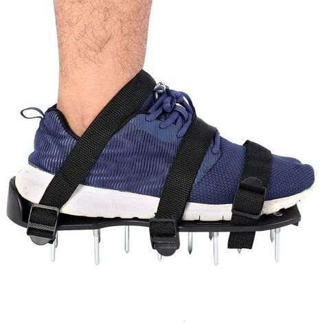 Aérateur De Pelouse, 1 Paire De Chaussures à Ongles Scarificateur Avec Sangles Réglables Chaussures à Pointes De Taille Universelle Pour Pelouse (3 Sangles)
