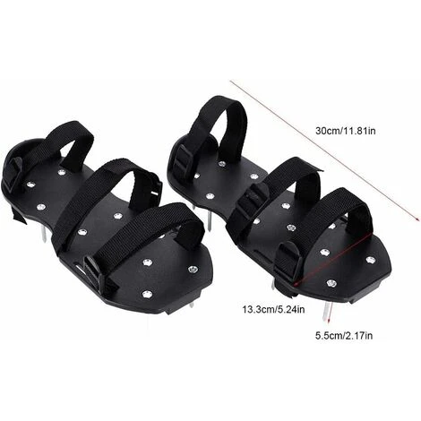 Aérateur De Pelouse, 1 Paire De Chaussures à Ongles Scarificateur Avec Sangles Réglables Chaussures à Pointes De Taille Universelle Pour Pelouse (3 Sangles) – Image 3