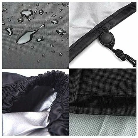 Housse De Tondeuse À Gazon Autoportees, Housse De Tracteur De Pelouse Tissu Oxford Imperméable Anti-Uv Anti-Poussière Pour Jardin Extérieur Noir – Image 2