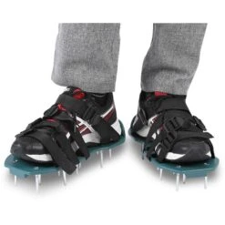 Chaussures D'aérateur De Pelouse, Chaussures à Pointes D'aérateur De Pelouse Avec 4 Sangles Réglables, Chaussures De Scarificateur D'aérateur De Pelouse De Jardin De Taille Universelle(4 Sangles)