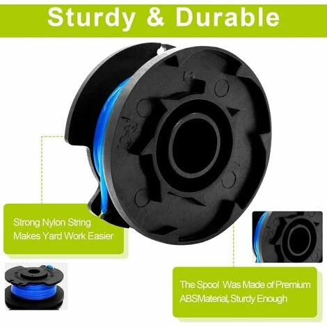 Bobine Fil Coupe Bordure Pour Ryobi Coupe-Bordures One+ 18V, 24V Et 40V, 6 Bobine De Fil Debroussailleuse Avec 1 Couvercle De Bobine, Longueur 3,35 M, Diamètre 1,65 Mm – Image 3