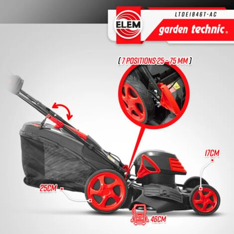 Tondeuse à Gazon électrique Tractée 1800W - 46CM Avec Carter En Acier - Elem Garden – Image 3