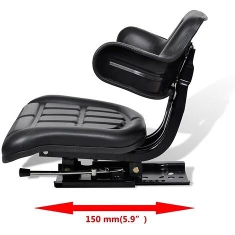 Siège De Tracteur Avec Dossier Noir – Image 3