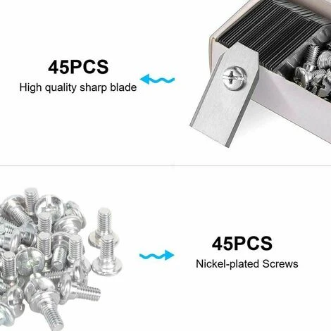 45 Lames En Titane Pour Toutes Les Tondeuses Robotisées Husqvarn/Automower/ Yardforce/Gardena (3g-0,75 Mm) Avec 45 Vis, Lames De Rechange Pour Les Modèles 105,310,315,320,420,430x,r40i – Image 5