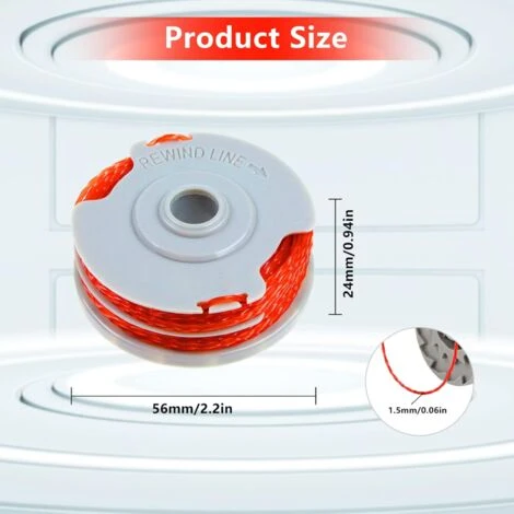 Lot De 4 Bobines De Coupe-bordures Fly021 Pour Coupe-bordures Sans Fil Flymo – Image 2