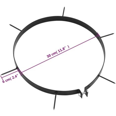 Colliers Aérateurs De Pelouse 5 Pcs Avec Pointes Ø 30 Cm Fer VidaXL – Image 3