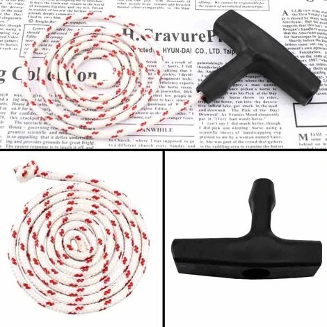 Poignée De Démarreur Tondeuse à Gazon Corde De Démarrage à Rappel Avec 3 Pièces Poignée De Démarrage Accessoires De Tondeuse à Cordon Pour La Plupart Des Tondeuses à Gazon – Image 2