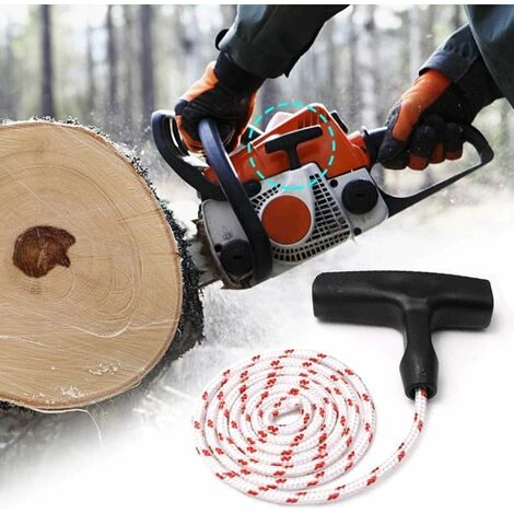 Poignée De Démarreur Tondeuse à Gazon Corde De Démarrage à Rappel Avec 3 Pièces Poignée De Démarrage Accessoires De Tondeuse à Cordon Pour La Plupart Des Tondeuses à Gazon – Image 3